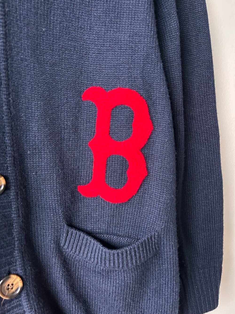 Hillflint Boston Red Sox Cardigan Sweater Navy Red Wool Blend Unisex M MLB - Picture 2 of 8